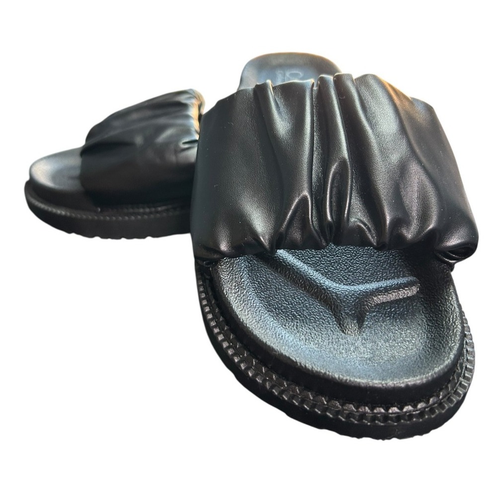 Catherine Malandrino Bubble Puff Slides Sandals Womens Sz 8 Black Casual Comfort - Picture 4 of 9